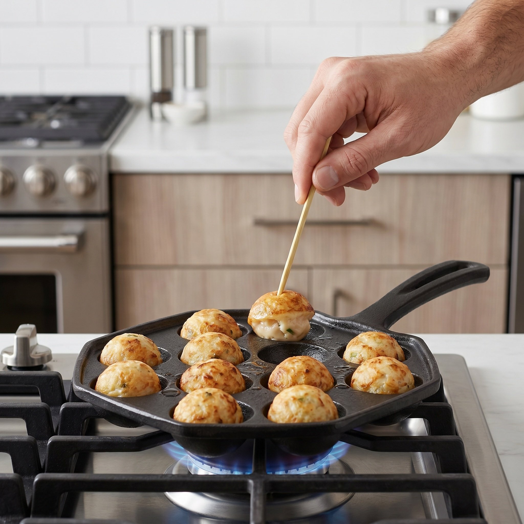 Takoyaki Grill Plate - 12 moldes para takoyaki, frigideira de
